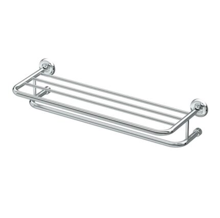 رف مناشف دورين متحرك قابل للطي ستانلس ستيل كروم